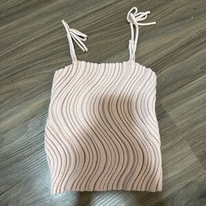 Elegant Pink Ribbed Women's Top
